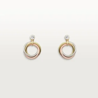 Boucles d&rsquo;oreilles Trinity, diamants taille brillant