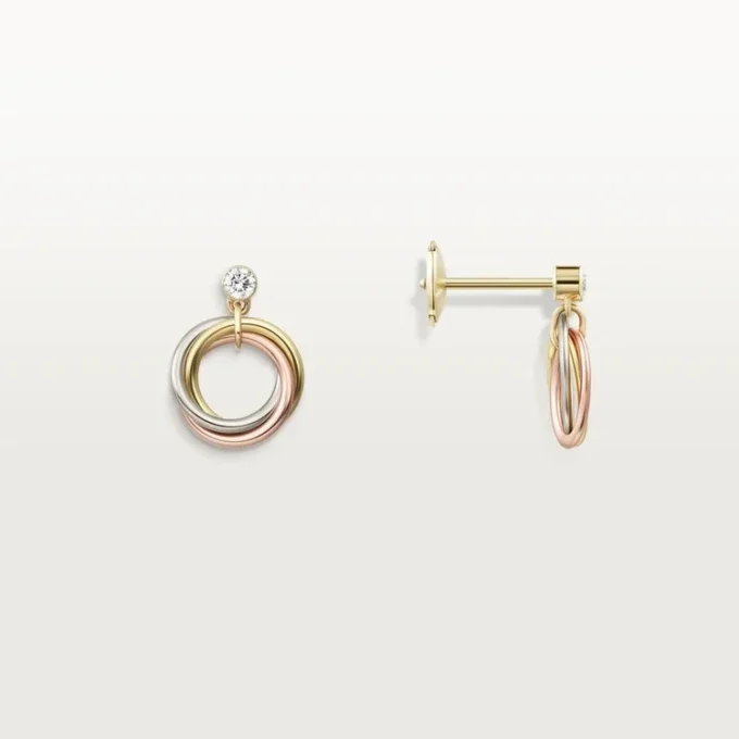 Boucles d&rsquo;oreilles Trinity, diamants taille brillant