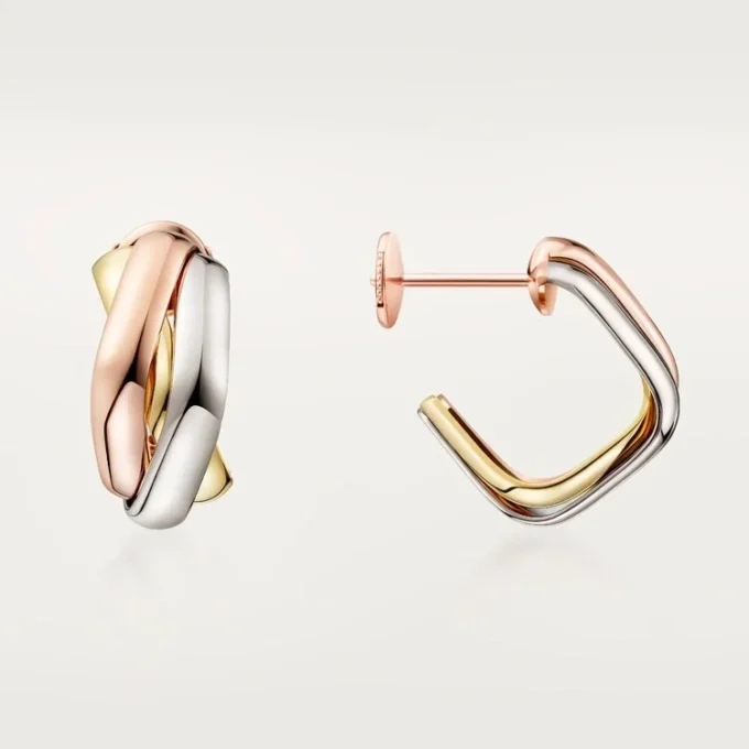 Boucles d’oreilles Trinity, forme coussin