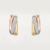 Boucles d&rsquo;oreilles Trinity, forme coussin, demi-sertissage