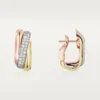 Boucles d&rsquo;oreilles Trinity, forme coussin, demi-sertissage