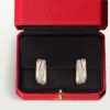 Boucles d&rsquo;oreilles Trinity, forme coussin, demi-sertissage