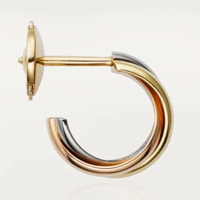Boucles d&rsquo;oreilles Trinity – Or blanc, or jaune, or rose – Cartier