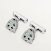 Boutons de manchette Panthere De Cartier – Or blanc rhodié, diamants, émeraudes, onyx – Cartier Boutons de manchette Panthere De Cartier – Or blanc rhodié, diamants, émeraudes, onyx – Cartier