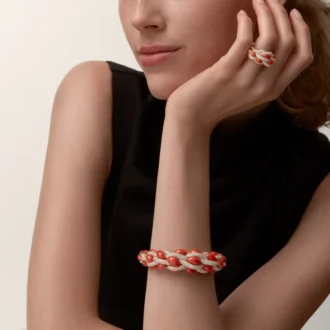 Bracelet Cartier Libre Tressage, corail