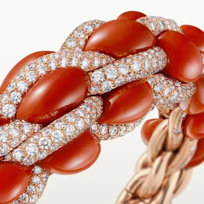 Bracelet Cartier Libre Tressage, corail
