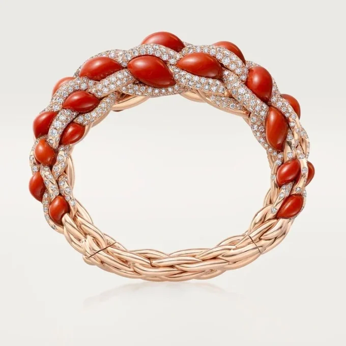 Bracelet Cartier Libre Tressage, corail
