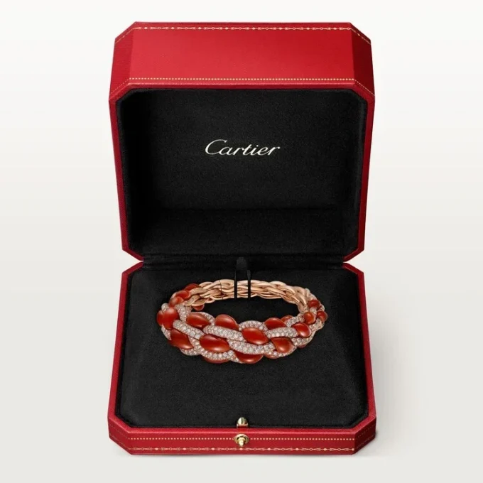 Bracelet Cartier Libre Tressage, corail
