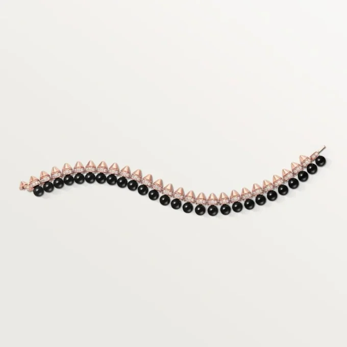 Bracelet Clash de Cartier, souple, onyx, modèle extra-large, diamants