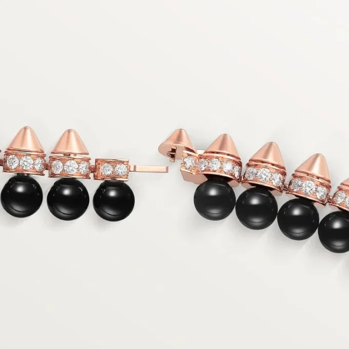 Bracelet Clash de Cartier, souple, onyx, modèle extra-large, diamants