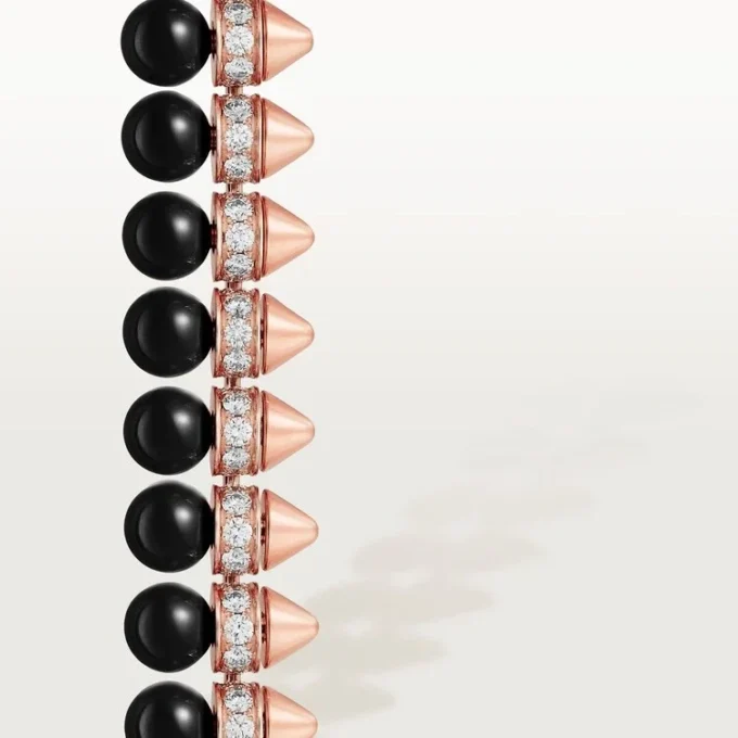 Bracelet Clash de Cartier, souple, onyx, modèle extra-large, diamants