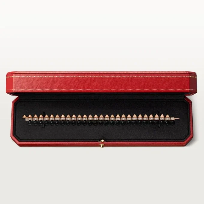 Bracelet Clash de Cartier, souple, onyx, modèle extra-large, diamants