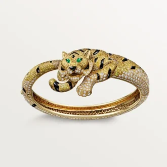 Bracelet Faune et Flore de Cartier, diamants jaunes, orange et bruns, pavé