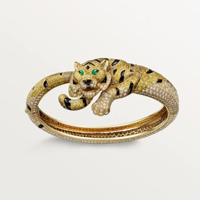 Bracelet Faune et Flore de Cartier, diamants jaunes, orange et bruns, pavé