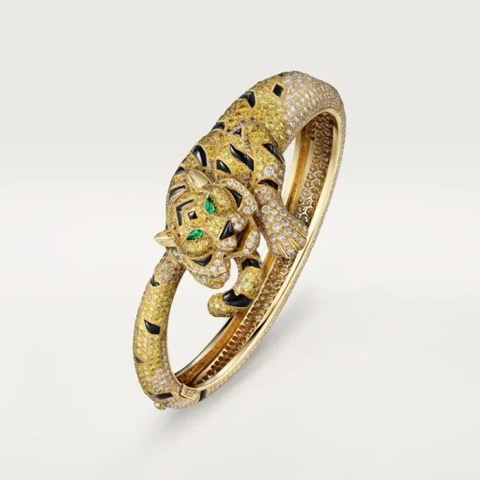 Bracelet Faune et Flore de Cartier, diamants jaunes, orange et bruns, pavé