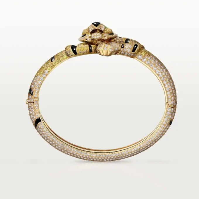 Bracelet Faune et Flore de Cartier, diamants jaunes, orange et bruns, pavé