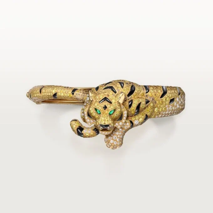 Bracelet Faune et Flore de Cartier, diamants jaunes, orange et bruns, pavé