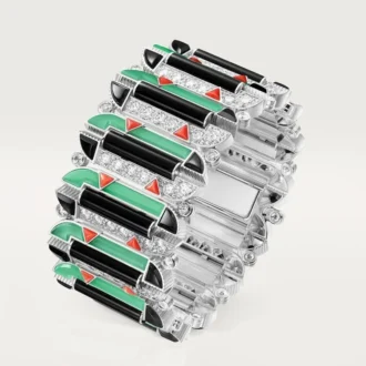 Bracelet Geometrie & Contrastes, chrysoprase, pavé