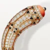 Bracelet Geometrie & Contrastes, corail, pavé