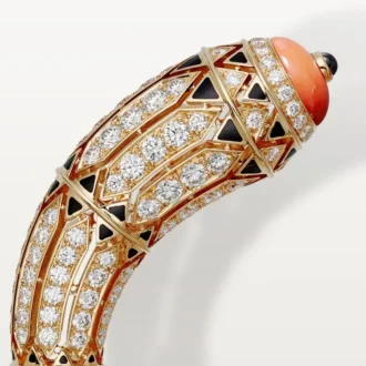 Bracelet Geometrie & Contrastes, corail, pavé