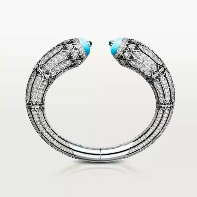 Bracelet Geometrie & Contrastes, turquoise, pavé