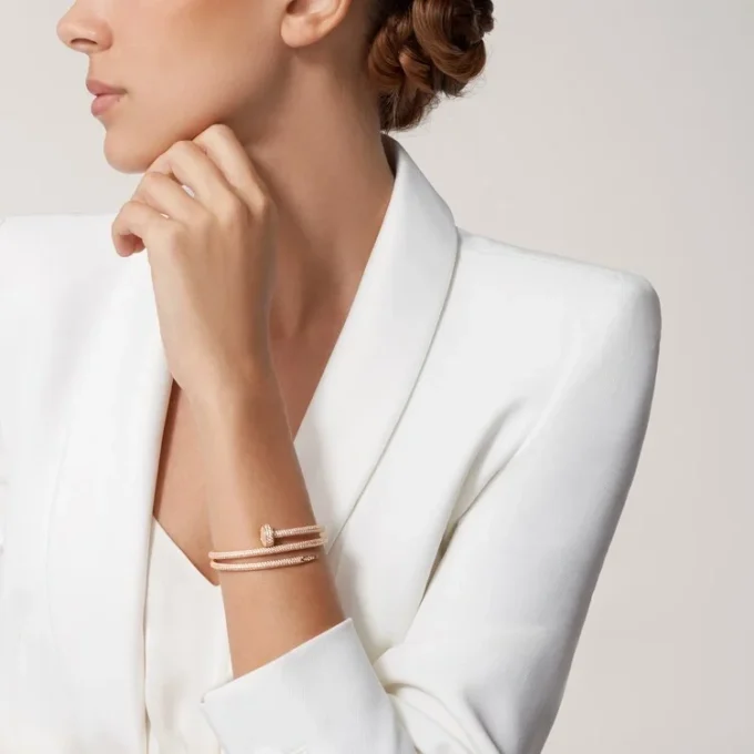 Bracelet Juste Un Clou, double, demi-sertissage