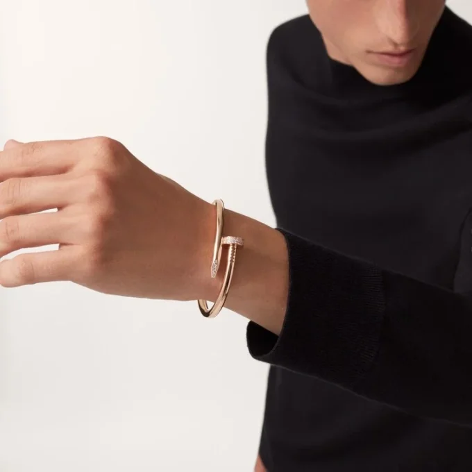 Bracelet Juste Un Clou, grand modèle, diamants