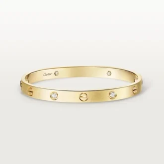 Bracelet Love, modèle classique, brossé, 4 diamants
