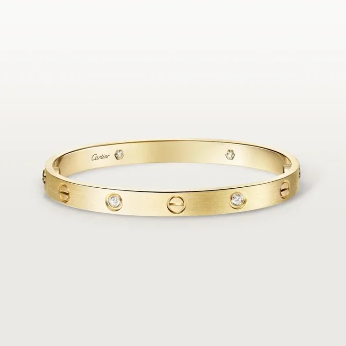 Bracelet Love, modèle classique, brossé, 4 diamants