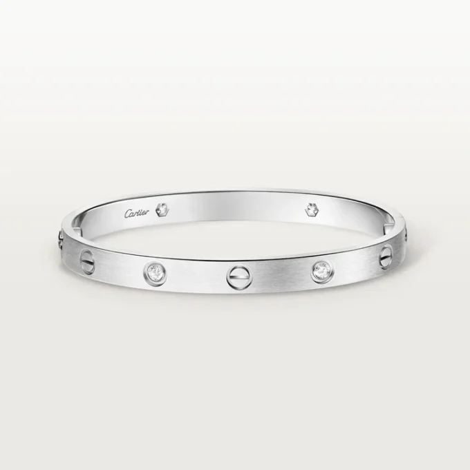 Bracelet Love, modèle classique, brossé, 4 diamants