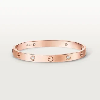 Bracelet Love, modèle classique, brossé, 4 diamants