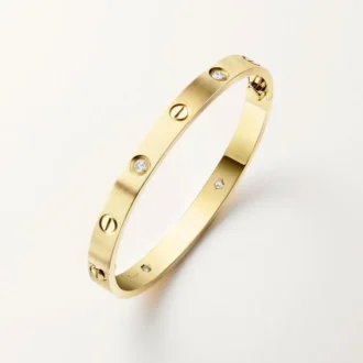 Bracelet Love, modèle classique, brossé, 4 diamants