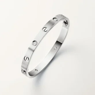 Bracelet Love, modèle classique, brossé, 4 diamants