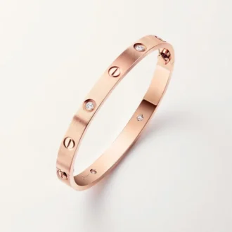 Bracelet Love, modèle classique, brossé, 4 diamants