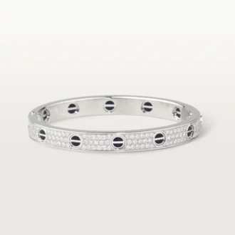 Bracelet Love, modèle classique, pavé, céramique
