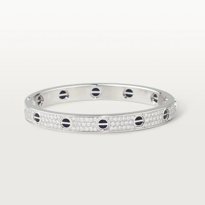 Bracelet Love, modèle classique, pavé, céramique