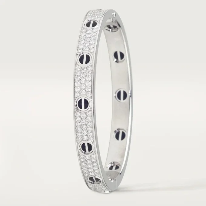 Bracelet Love, modèle classique, pavé, céramique