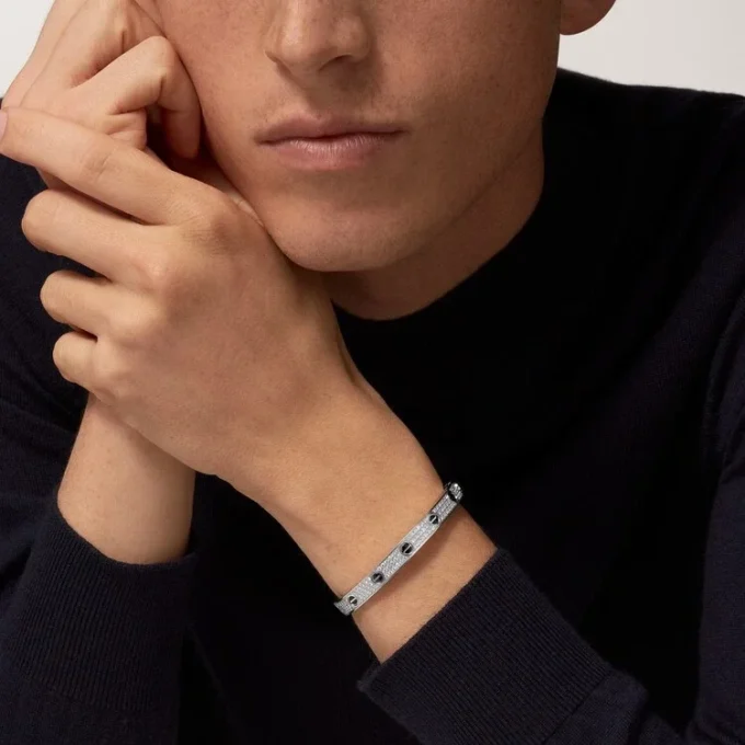Bracelet Love, modèle classique, pavé, céramique