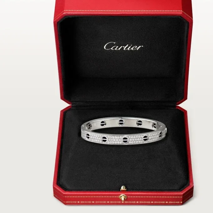 Bracelet Love, modèle classique, pavé, céramique