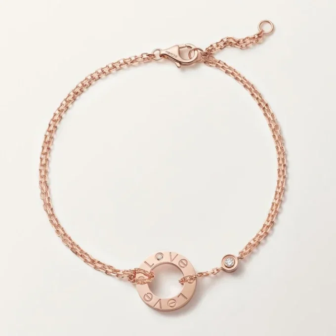 Bracelet Love, sur chaîne, 2 diamants