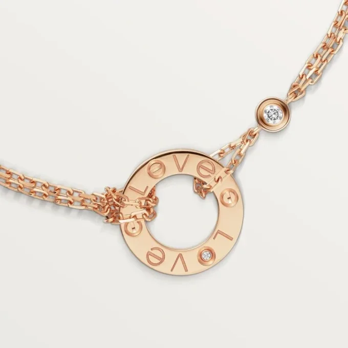 Bracelet Love, sur chaîne, 2 diamants