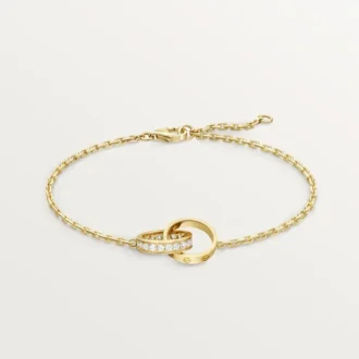 Bracelet Love, sur chaîne, demi-sertissage
