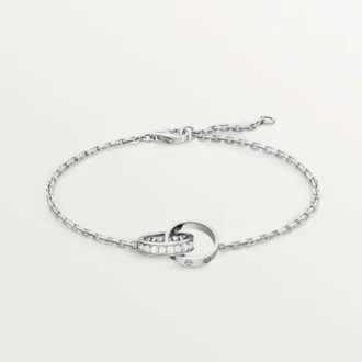 Bracelet Love, sur chaîne, demi-sertissage