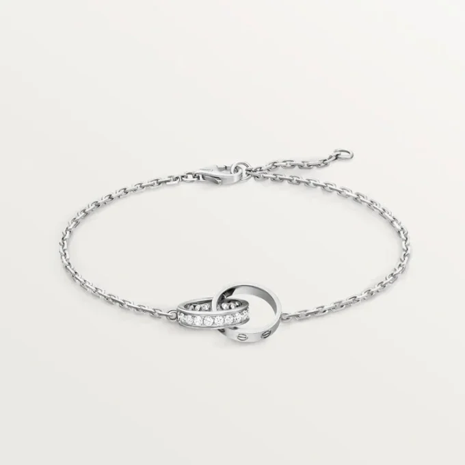 Bracelet Love, sur chaîne, demi-sertissage