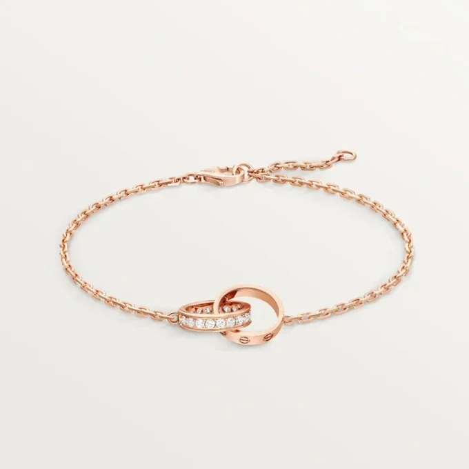Bracelet Love, sur chaîne, demi-sertissage