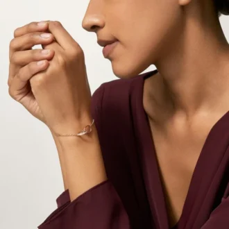 Bracelet Love, sur chaîne, demi-sertissage