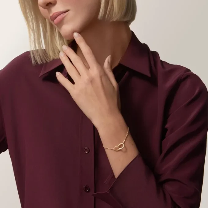 Bracelet Love, sur chaîne, demi-sertissage