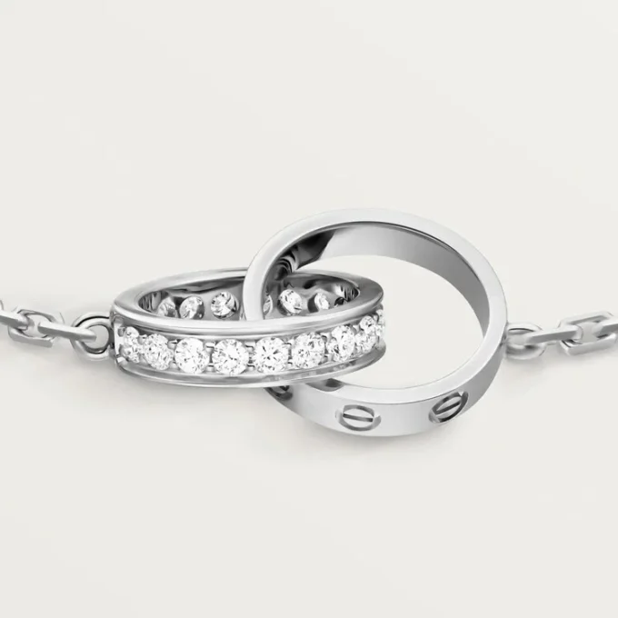 Bracelet Love, sur chaîne, demi-sertissage