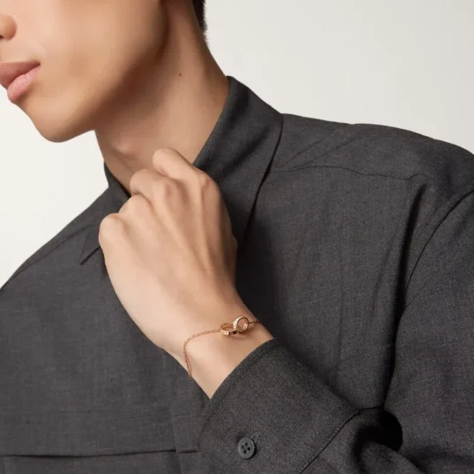 Bracelet Love, sur chaîne, demi-sertissage