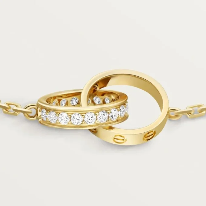 Bracelet Love, sur chaîne, demi-sertissage